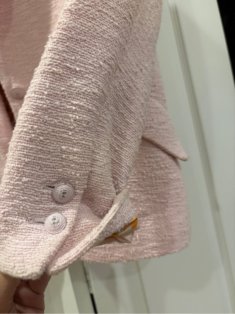 L'AGENCE Cherry Creek Pink Bouclé Single-Button Blazer - Picture 10 of 13